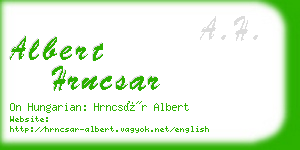 albert hrncsar business card